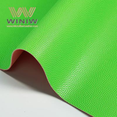 China Material de fabricación de fútbol de cuero sintético de PU de alta elasticidad verde en venta