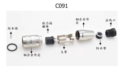 China Sliver Waterproof Amphenol M16 2 -24 PIN Copper Shell C091-A -B Plug And Base Connectors à venda