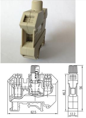 China SEK-10RD 10A Fuse Type Din Rail Terminal Blocks SEK 10 Little Yellow Color PA66 New Plastic Type for sale