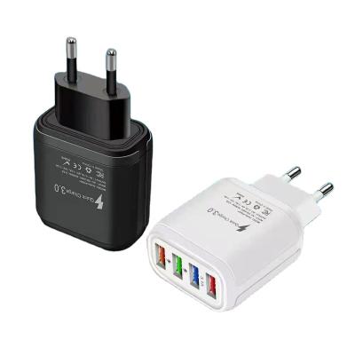 China Safe Conveient 3.1A 4 USB Smart Charger For IOS Mobile Phone US EU R-U Micro PIN Type-C for sale