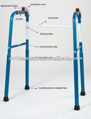 China Multifunctional and height-adjustable convenient aluminum medical adult walker for sale