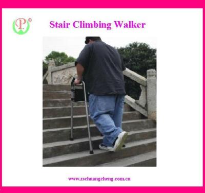 China Aluminum portable stair climbing aid walking stairs and climbing rollator foldable incline walker for sale