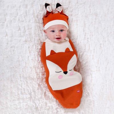 China Breathable Baby Wrap Set Baby Blanket Wrap Wrap With Hat Newborn Sleep Bags Cotton Infant Blankets for sale