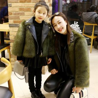 China Viable Fur Women's Faux Fox Fur Jacket Parent-child Parent-child Fashion Locomotive Fur Coat New 2021 Autumn And Winter for sale