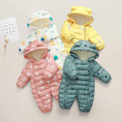 China New 95% Polyester Baby Romper Baby Cotton One Piece Romper With Velvet Thickened Sleeping Bag Outing Clothes for sale