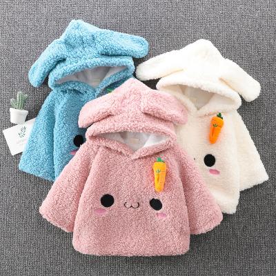 China Breathable Babies Cotton Clothes Children's Winter Jacket Plush Fur Coat Infant Baby Jacket With Hat for sale