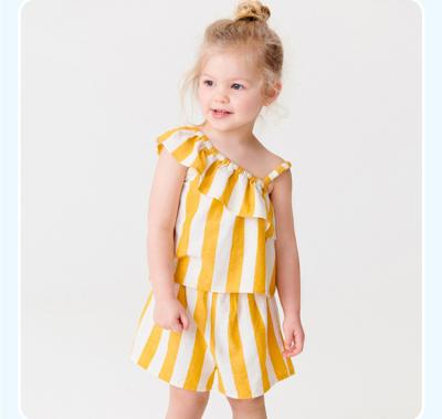 China Girls' set durable for 2-7 years European and American fashion children's summer new knit children's set children's sleeveless set for sale