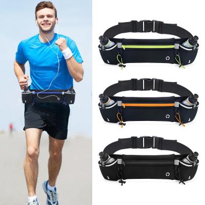 China Polyester CHN Wholesale Color Gym Fanny Pack Running Water Bottle Belt Waist Bag Factory Ready Stock for sale