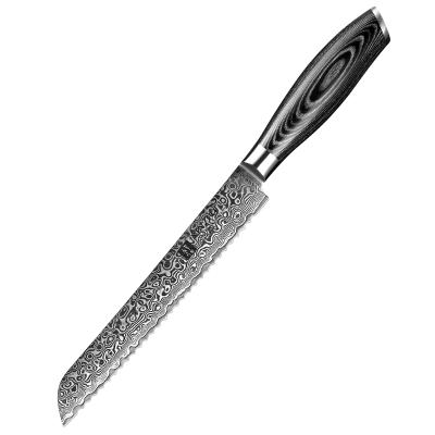 China 8 Inch Viable Japanese Damascus Kitchen Steel Bread Knife for sale