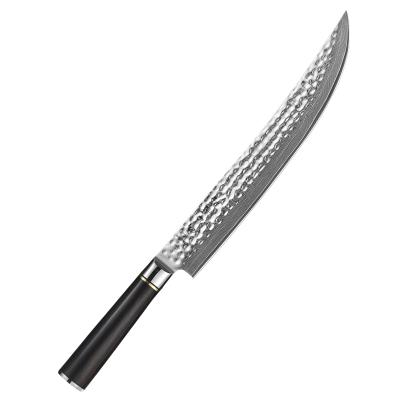 China Viable Professional Japanese Style Kitchen Knife Damascus Chefs Steel Carving Knife With Natural Wood Handle for sale