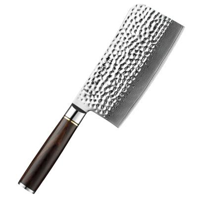 China Sustainable Professional Japanese Style Damascus Steel Kitchen Cutting Knife With Natural Wood Handle for sale