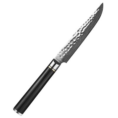 China Viable Japanese Style Damascus Kitchen Professional Steel Steak Knife with Natural Ebony Wood for sale