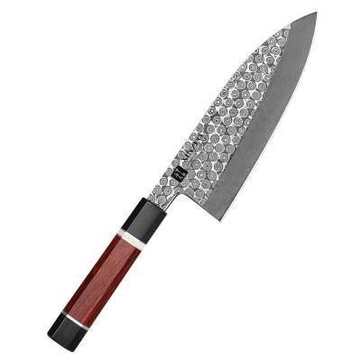 China High Quality Handmade Deba Damascus Steel Carbon Steel Rose F3X-D 180mm Viable Wooden Handle Kitchen Knife 110 Layer Gold Supplier Party for sale