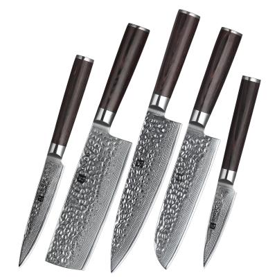 China Durable Professional 5 Layers Damascus 67 Pcs Kitchen Knife Set for sale