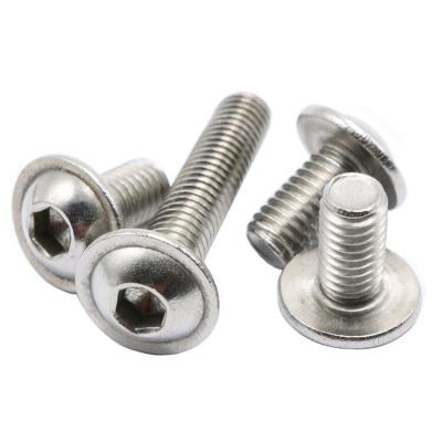 China Round M3 M4 M5 M6 304 Stainless Steel Hex Socket Button Head Screws With Collar Bolt Head Screws for sale