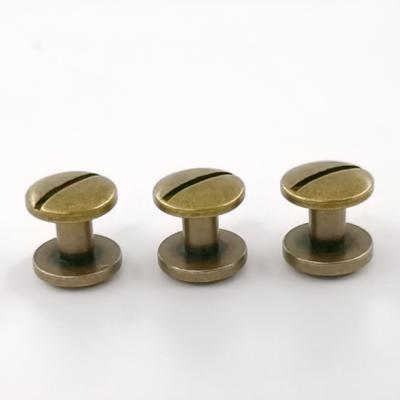 China 10*4*4 Flat Bronze Belt Buckle Screws Chicago Brass Copper Leather Belt Buckle Screws for sale