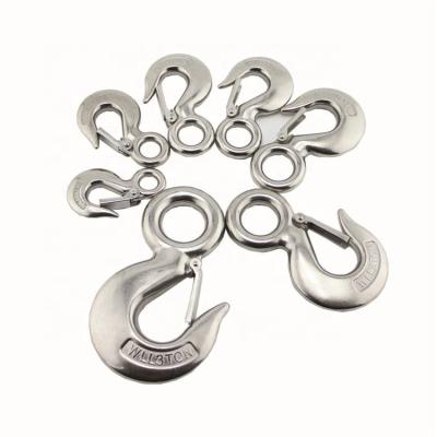 China Heavy Industry US Type 320 304 A/C Stainless Steel Eye Hook With Safety Catch for sale