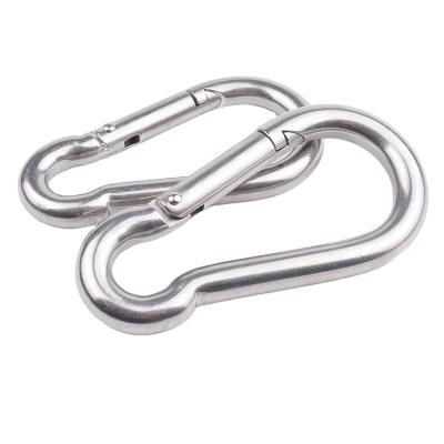 China Heavy Industry M4 M5 M6 M8 M10 M12 Stainless Steel 304 /316 Spring Hook Snap Head Chain Sliver Upright Carabiner for sale