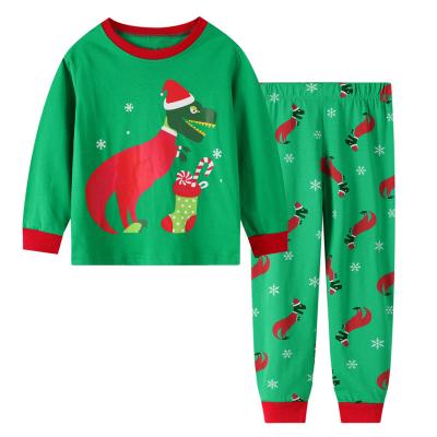 China 2021 New Arrival Autumn Baby Toddler Breathable Clothes Set Two Pieces Christmas Day Item Cotton Knitted Children Pajamas Set for sale