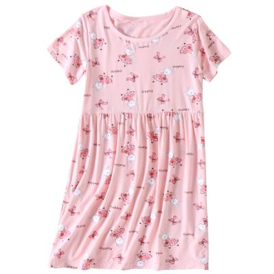 China 2021 Summer Selling O-Neck Collar Long Sleeve Casual Style Girl's Breathable Hot Nightgowns for sale