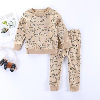 China Best-selling Two Piece Baby Boy Suit Dinosaur Casual Spring Autumn And Winter Pattern Printed for sale