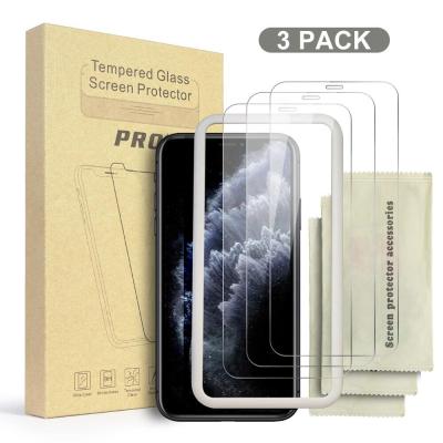 China Mobile Phone GEL Film For Iphone Se Tempered Glass 9H 2.5D Film 3 In 1 Pack For Iphone 11 Screen Protector for sale