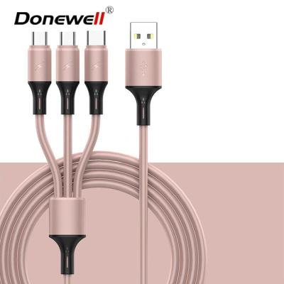 China COMPUTER Bestsellers 3 in 1 LED Cable USB Magnetic Charging Charger Cable Fast Charging Type C Data Cable for sale