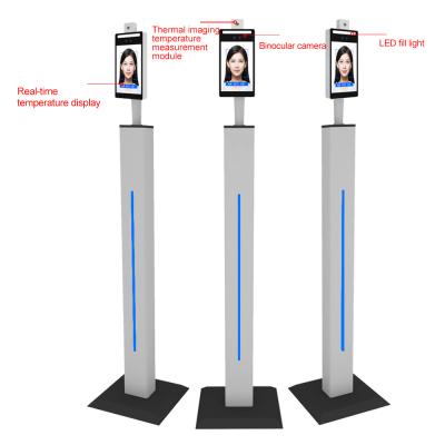 China Medida de la temperatura del reconocimiento de cara de la pulgada RS485 del tipo de columna 8 en venta