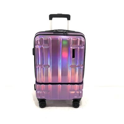 China Fashionable Hard Shell Trolley Luggage Smart Luggage Case With Laptop Front Design Can Weigh GPS Placing Suitcase USB Charging Scale TSA Double Luggage for sale