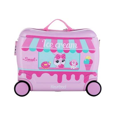 China BSCI 2019 hot sale children's bottom luggage suitcase travel luggage handbags ride on suitcase for kids baby for sale