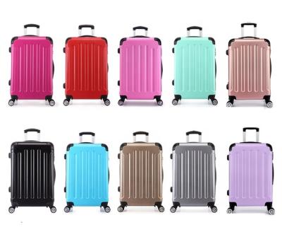 China 2018 Eco-friendly feature material trending products hot sales colorful carry on luggage spinner caster and women men department name suitcases for sale