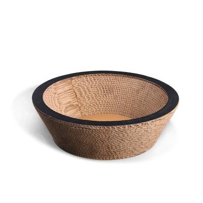 China Sustainable Cat Scratcher Bowl High Density Corrugated Cardboard For Pet Cat Scratcher for sale