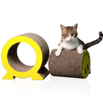 China Good Viable Scratcher Cat Bed Scratcher Wall Mounted Cat Head Corrugated Paper Type for sale