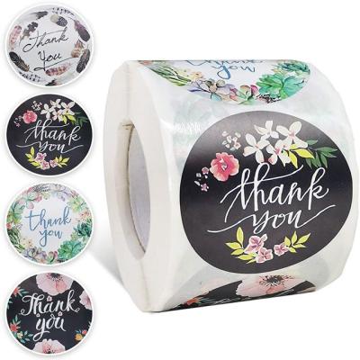 China 500Pcs/Roll Anti-Counterfeit Thank You For Your Purchase Stickers Round White Seal Labels Gift USA for sale