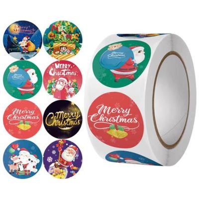 China Anti-Counterfeit 500 Stickers Rolls, Holiday Merry Christmas Stickers Rolls Gift Tags for Christmas Envelope Seal Stickers for sale