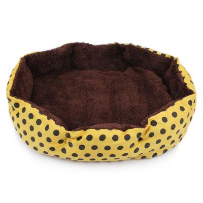 China New Breathable Removable Washable Super Soft Octagonal Nest Polka Dot Nest Teddy Kennel Cat Garbage Bed for sale