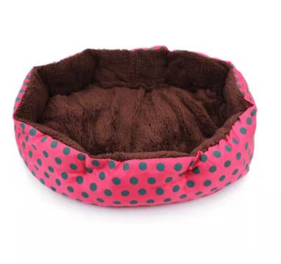 China Cotton Velvet Super Soft Washable Sustainable Pet Nest Small Octagonal Nest Dot Cat Nest for sale