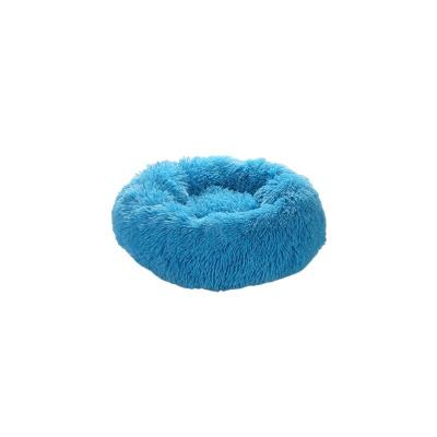 China New Arrival Plush Round Dog Bed Durable Pet Bed Washable Comfortable Soft Cat Bed Removable Pet Cushion for sale