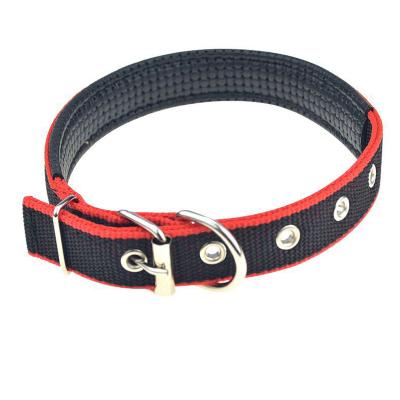 China Custom Dog Collar Premium Soft Adjustable Nylon Webbing Padded Designer Dog Cat Pet Collar for sale