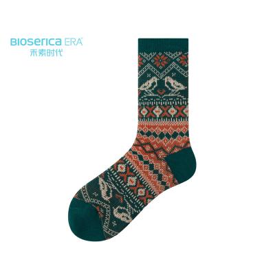 China Other Bioserica era unisex quality cotton jacquard socks unisex 100% organic custom combed cotton anti-odor deodorant socks for sale