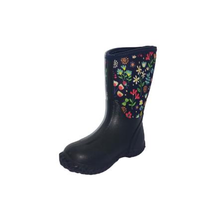 China 2021 New Anti-odor Children's Cute Noise Printed Neoprene Rain Boots Waterproof Rubber Boots For Kids for sale