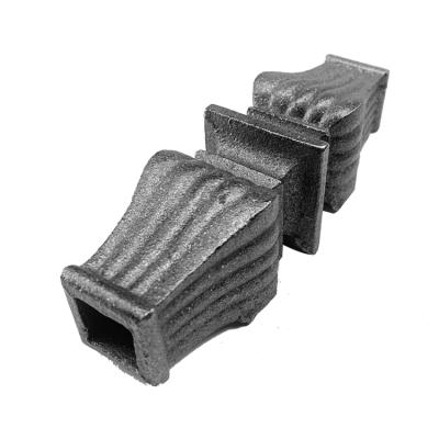 China Ornamental Cast Iron Worked Wrought Baluster Collar Square Stud For Baluster For Garden for sale