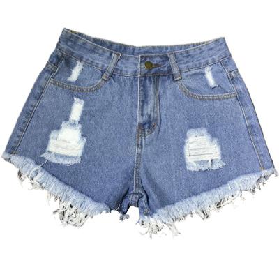 China Sexy New Arrival Ladies Denim Shorts Breathable Ripped Women's Tassel Lattice Abbreviation for sale