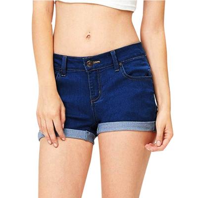 China 2020 Color Fade Proof Fashion Denim Shorts Rolled Hem Slim Fit Women Jeans for sale