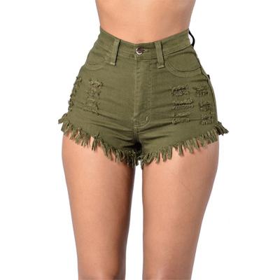 China Hot Sale QUICK DRY Sexy Stretch Solid Color Shorts Womens Jeans Shorts for sale