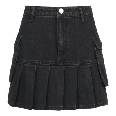 China The new anti-static summer denim skirt shows the figure fashion super pleated color women's denim skirt sexy super shorts for sale