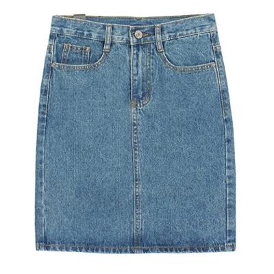 China Factory wholesale plus size blue jeans vintage washed lattice short skirt women mini denim skirt for sale