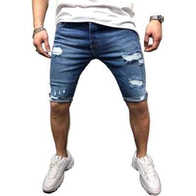 China 2020 Color Fade Proof Fashion Denim Shorts Mens Jeans Shorts Ripped Hole Denim Abbreviations Men for sale