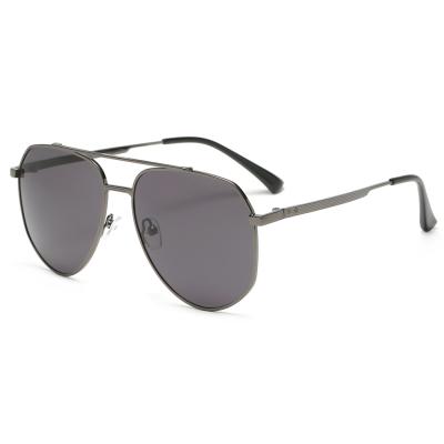 China Big Frame Sunglasses Fashion Double Polygon Sunglasses Men Bridge Metal Sunglass for sale