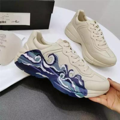 China Cushioning Designer Original Top Quality Leather Thick Bottom GG Luxury Sneakers For Women Men for sale